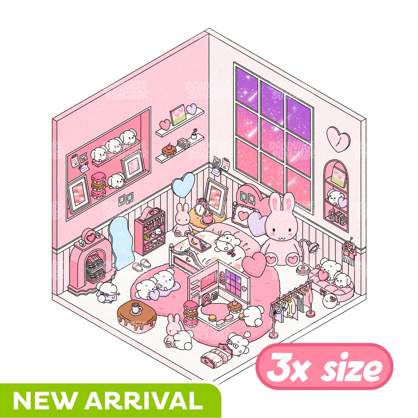 ピンク スターライト ロフト 3x サイズ