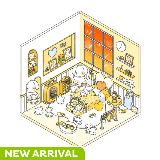 黄色いウサギの寝室